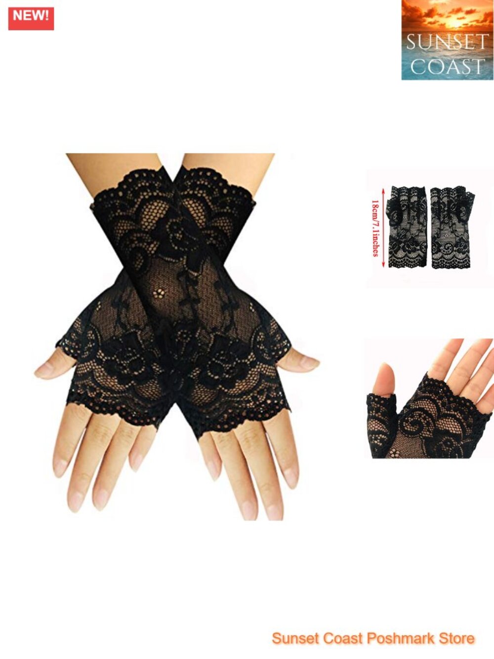 Women Short Lace Fingerless Gloves Elegant Bridal Evening Party Cosplay